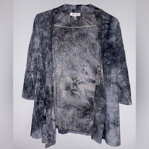 Dressbarn Gray Sequin Detail Cardigan